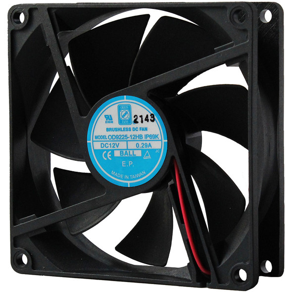 Orion Fans OD9225-12LBXE DC Fan, 12V, 92 x 92 x 25mm, Vane Axial, XE Series | American Cable Assemblies