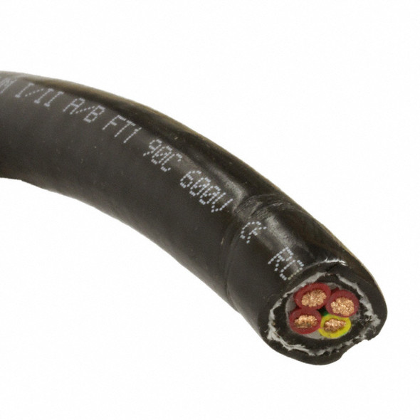 Alpha Wire 85404CY BK005 Cable 4Cond 14Awg Blk Shld 100' | American Cable Assemblies
