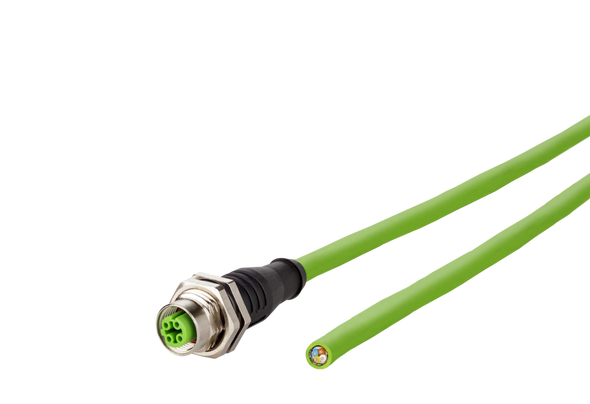 Metz Connect  M12 Industrial Ethernet cable, D-coded, M12 jack straight - free line end, drag chain, PUR | American Cable Assemblies