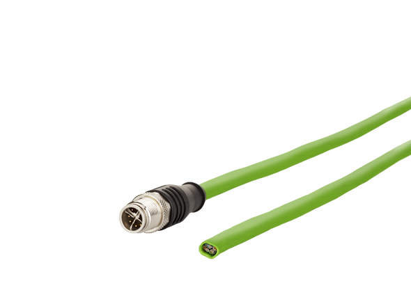Metz Connect  M12 Industrial Ethernet cable, X-coded, M12 plug straight - free line end, PUR | American Cable Assemblies