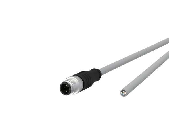 Metz Connect  M12 Sensor/actuator cable, A-coded,
M12 plug straight - free line end,
shielded, 4-pole, PVC-C | American Cable Assemblies