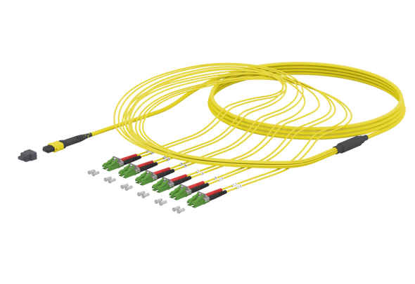 Metz Connect 152PPTFJAXYYZZ OpDAT cable fanout, 1xMTP-F/6xLC-D APC OS2 | American Cable Assemblies