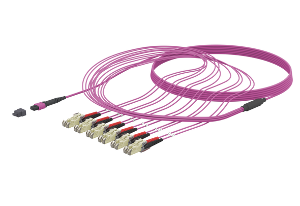 Metz Connect 152SBTFMOXYYZZ OpDAT cable fanout 1xMTP-F/6xE2000-D OM4 | American Cable Assemblies