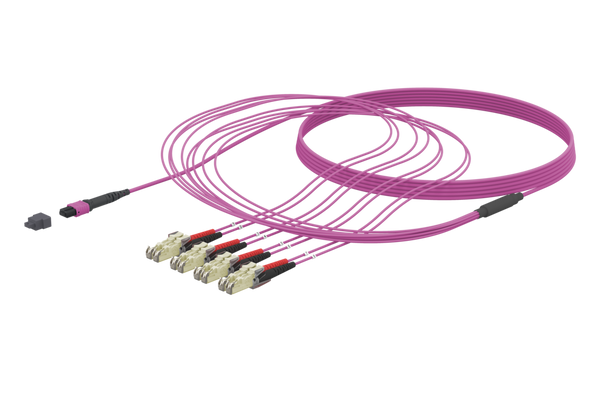 Metz Connect 152SC8FMOXYYZZ OpDAT cable fanout 1xMTP-F/4xE2000-D OM4 | American Cable Assemblies