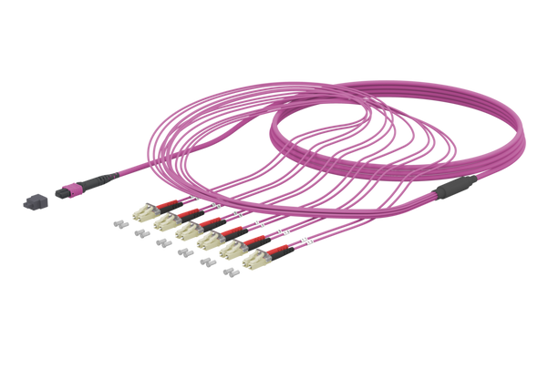 Metz Connect 152SPTFJOXYYZZ OpDAT cable fanout 1xMTP-F/6xLC-D OM4 | American Cable Assemblies