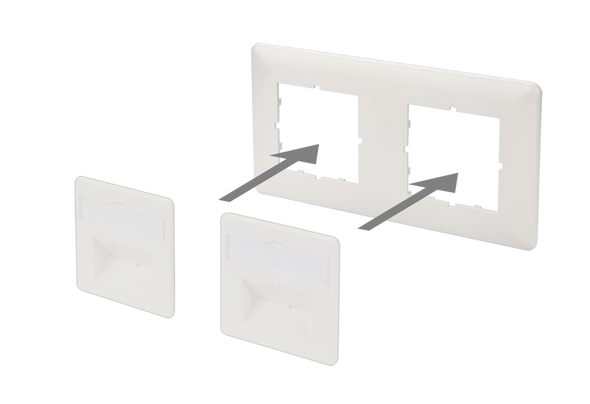 Metz Connect 820466-0102-I. Cover plate 80.5 x 151.5 mm 2-fold pearl white, E-DAT C6