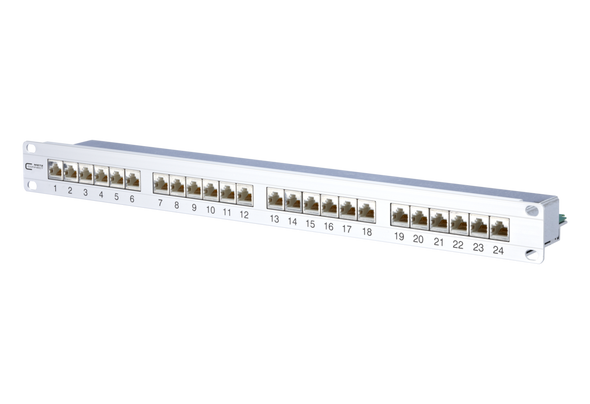 Metz Connect 130855C-E E-DAT C6A 24 port patch panel 1RU LSA | American Cable Assemblies