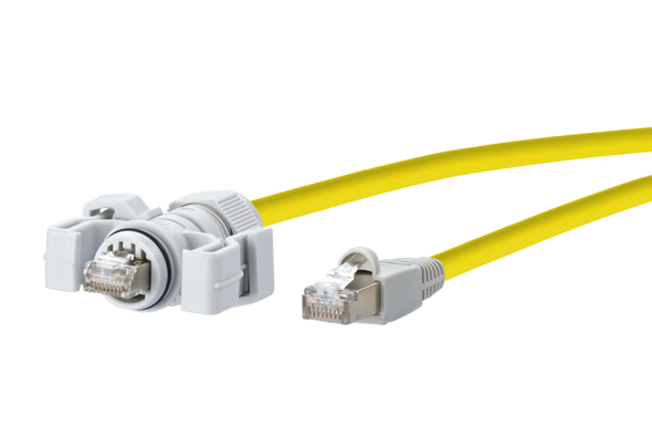 Metz Connect 141N113K100B0 E-DAT Industry patch cord IP67 - RJ45 20.0 m | American Cable Assemblies