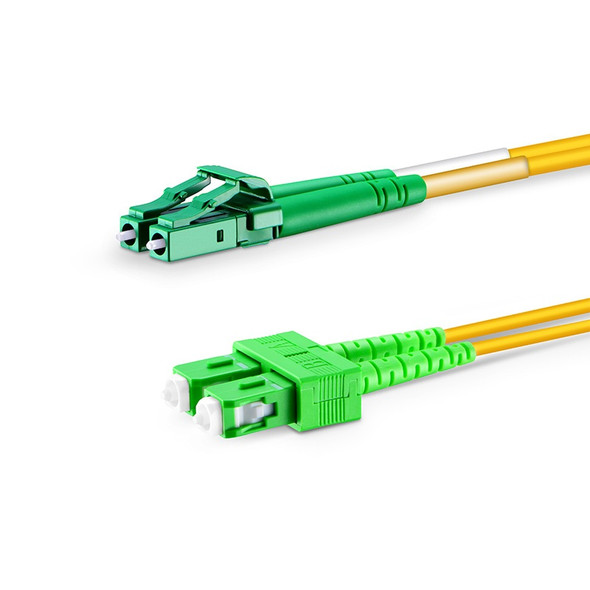 American Cable Assemblies #41163 LC APC to SC APC Duplex OS2 Single Mode PVC (OFNR) 2.0mm Tight-Buffered Fiber Optic Patch Cable