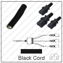 Cord Blunt/x3 C13 Black 99 Inch 15A/250V 12/3 & 14/3 SJT 26 inch legs
