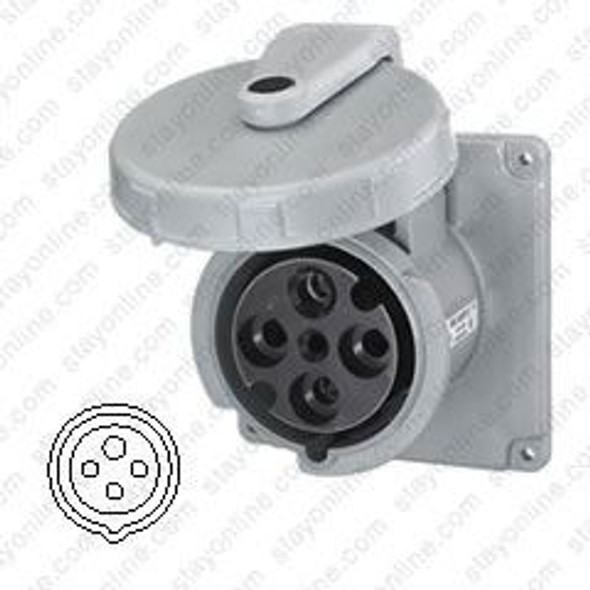 HUBBELL M4100R12 AC Receptacle IEC60309 100amp 125/250volt Female Simplex Corrosion Resistant