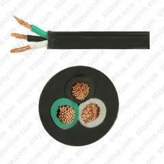 Bulk Cable Black Jacketed SJT Cord 12 AWG x 3 Conductor Color Code Green, White, Black cUL FT2 105* 300 Volt PVC Filler, 1 Foot Length