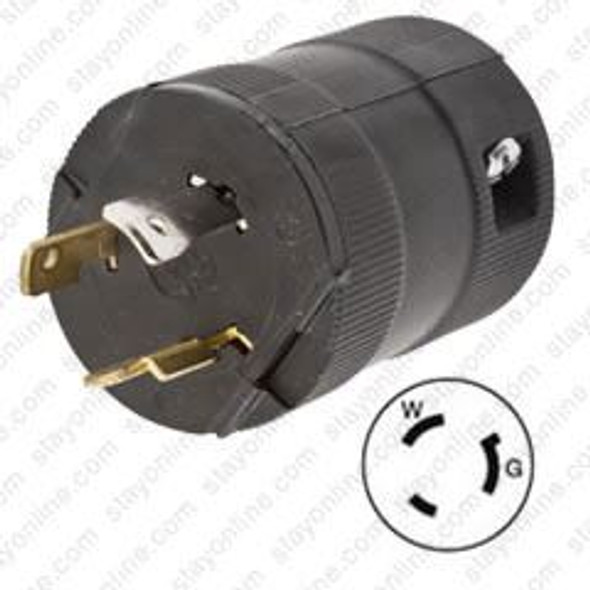 HUBBELL HBL2331VBK AC Plug NEMA L7-20 Male Valise Black