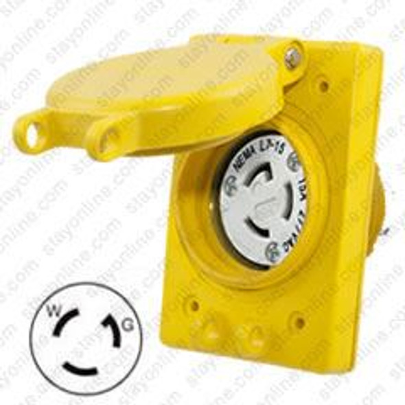 HUBBELL HBL65W34 AC Receptacle NEMA L7-15 Female Yellow Watertight