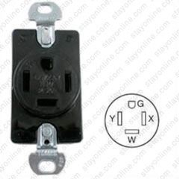 HUBBELL HBL8410 AC Receptacle NEMA 14-20 Female Black 125/250 Volt 20 Amp