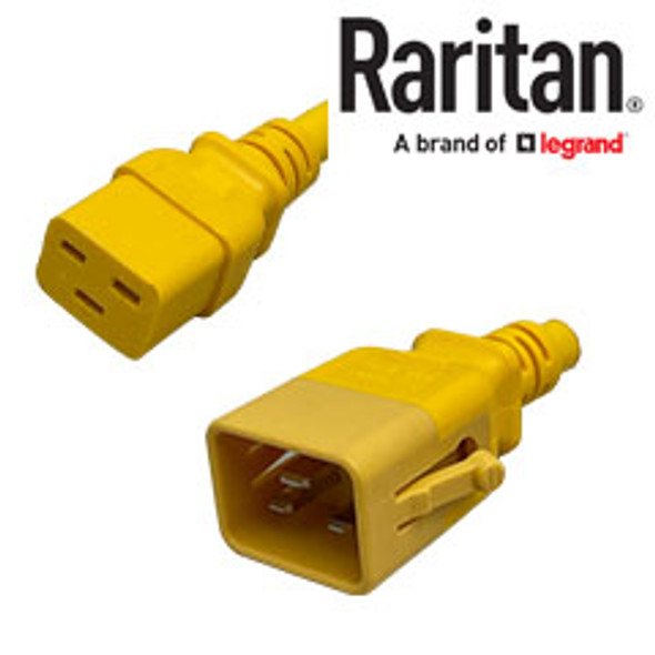 Raritan SecureLock SLC20C19-8FTK6-6PK IEC320 C20 Male Plug to C19 Connector 2.5 meters / 8 feet 20A/250V 12/3 SJT Yellow - 6 Pack Locking Power Cords