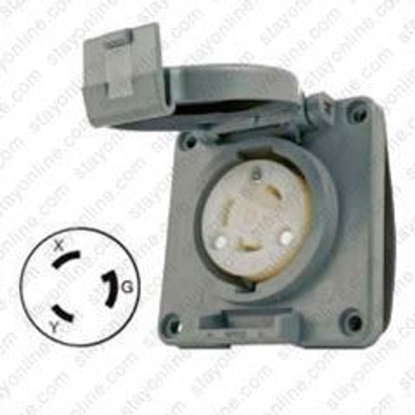 HUBBELL HBL2620SW AC Receptacle NEMA L6-30 Female Gray