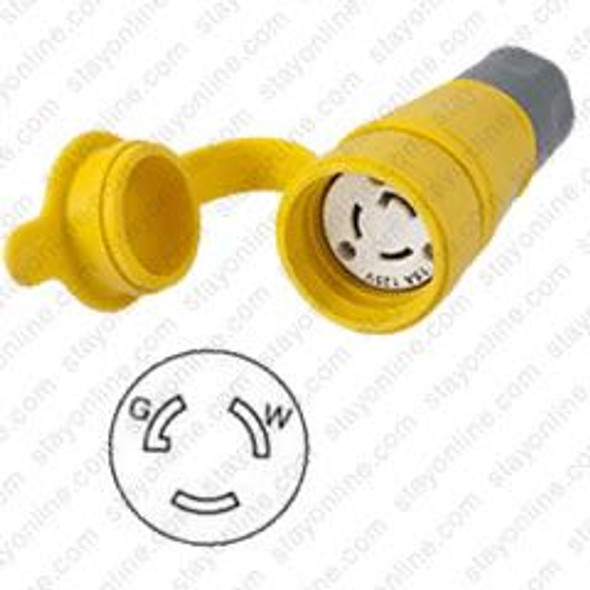 HUBBELL HBL25W47A AC Connector NEMA L5-15 Female Yellow Watertight