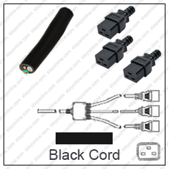 Cord Blunt/x3 C19 Black 99 Inch 20A/250V 12/3 SJT 26 inch legs