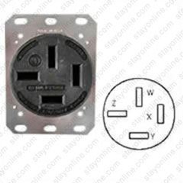 HUBBELL HBL8350A AC Receptacle NEMA 18-50 Female Black 120/208 Volt 50 Amp