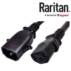 Raritan SecureLock SLC14C13-9FT-6PK IEC320 C14 Male Plug to C13 Connector 2.7 meters / 9 feet 13A/250V 16/3 SJT Black - 6 Pack Locking Power Cords