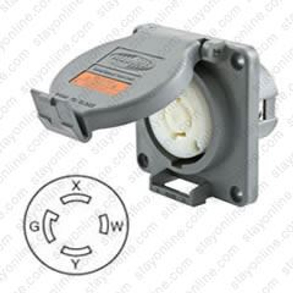 HUBBELL HBL2410SW AC Receptacle NEMA L14-20 Female Gray