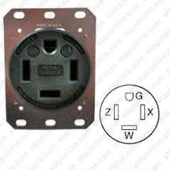 HUBBELL HBL9460A AC Receptacle NEMA 14-60 Female Black 125/250 Volt 60 Amp