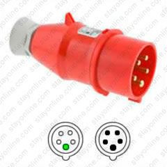 HUBBELL C530P6SA AC Plug IEC60309 530P6 Male IEC 309 Pin & Sleeve