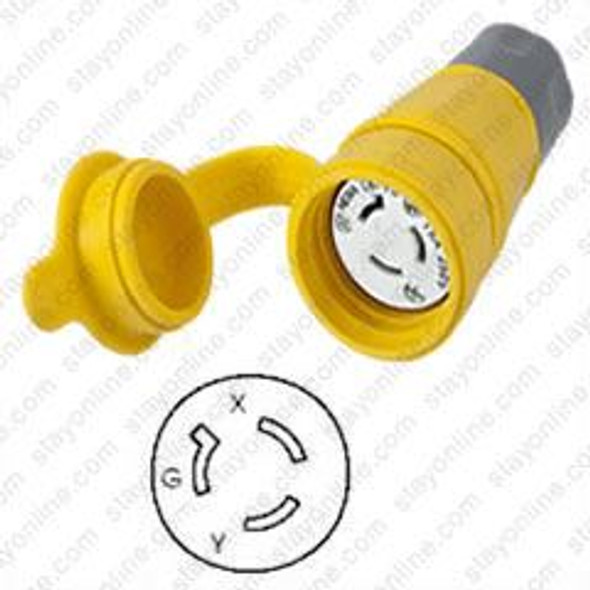 HUBBELL HBL25W49 AC Connector NEMA L6-15 Female Yellow Watertight