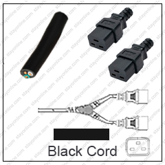 Cord Blunt/x2 C19 Black 99 Inch 20A/250V 12/3 SJT 26 inch legs