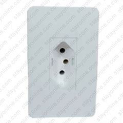 AC Female Power Wall Socket Brazil NBR14136 10 Amp 250 Volt White Panel Mount