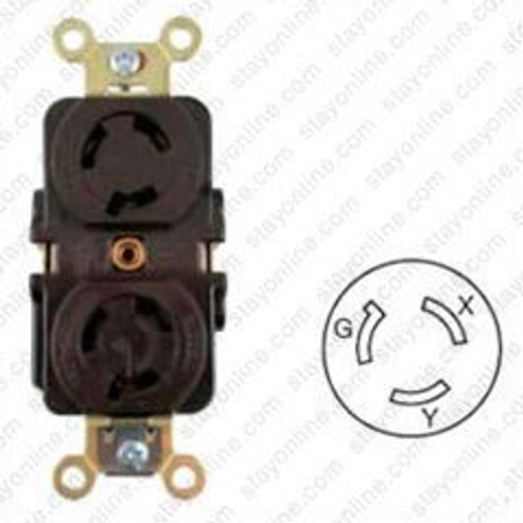 HUBBELL HBL4550 AC Receptacle NEMA L6-15 Female Brown Duplex