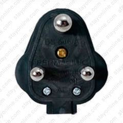 AC Male Power Plug India BS546 15 Amp 250 Volt Black Down Angle Entry