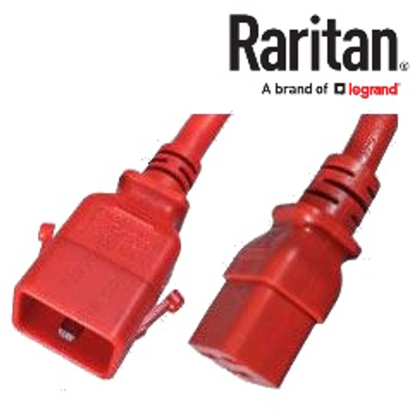 Raritan SecureLock SLC20C19-3FTK1-6PK IEC320 C20 Male Plug to C19 Connector .9 meters / 3 feet 20A/250V 12/3 SJT Red- 6 Pack Locking Power Cords