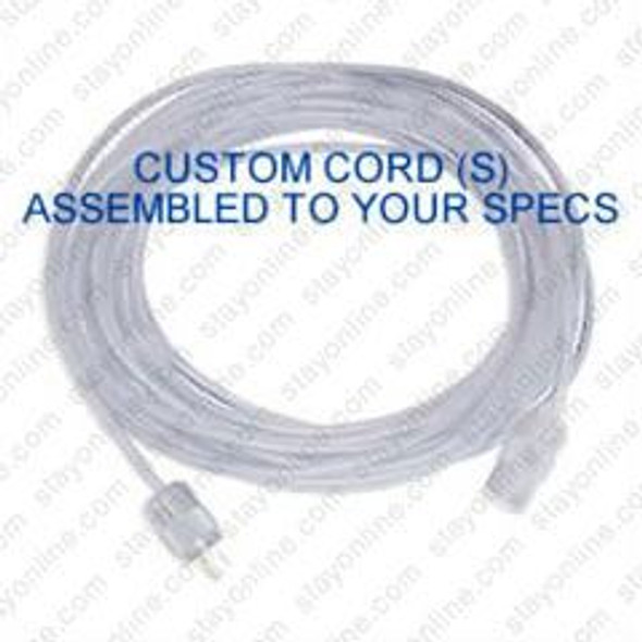 Custom Power Cord NEMA 5-15 Plug to IEC 60320 C13 Up Connector 12 Feet 13A/125V 16/3 SJT Hospital Grade