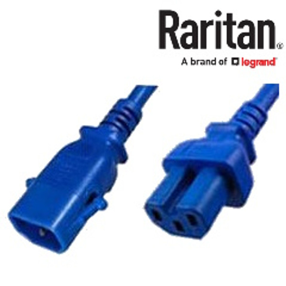 Raritan SecureLock SLC14C15-10FTK2-6PK IEC320 C14 Male Plug to C15 Connector 3.0 meters / 10 feet 13A/250V 16/3 SJT Blue - 6 Pack Locking Power Cords