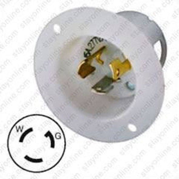 HUBBELL HBL4786C AC Flanged Inlet NEMA L7-15 Male White