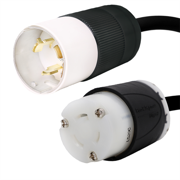 Iron Box IBX-1953 CS Style CS6361C to NEMA L5-20R Locking Plug Adapter Power Cord | American Cable Assemblies