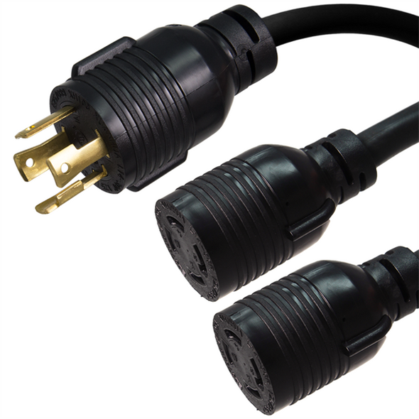 Iron Box IBX-2162-10 L14-30P to 2 x L14-30R Splitter Power Cords | American Cable Assemblies