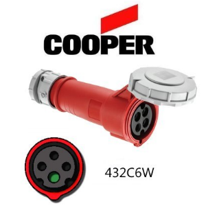 Iron Box AH432C6W Cooper 432C6W Connector   32A, 220-240V 3-Pole / 4-Wire, IEC60309 | American Cable Assemblies