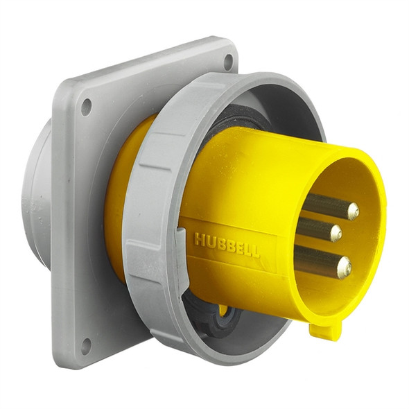 Iron Box HBL330B4W Hubbell HBL330B4W Pin and Sleeve Flanged Inlet Rated for 30A/125V | American Cable Assemblies