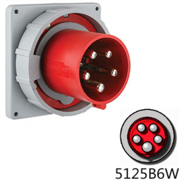 Iron Box ME5125B6W 5125B6W Inlet   125A, 220-380V 4-Pole / 5-Wire, IEC60309 | American Cable Assemblies