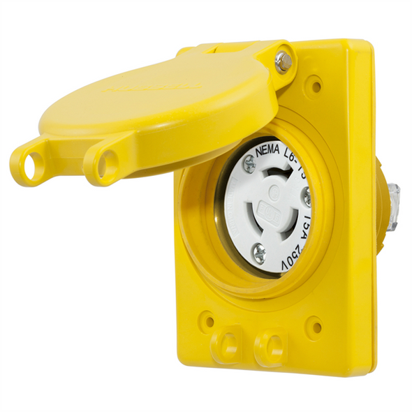 Iron Box 65W49H Hubbell HBL65W49 L6-15R Weather Resistant Twist-Lock® Receptacle, 15A, 250V | American Cable Assemblies