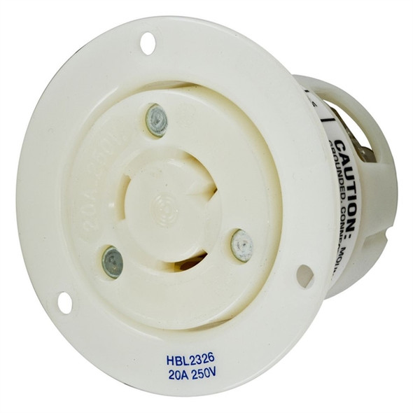 Iron Box HBL2326 Hubbell L6-20R Twist-Lock® Flanged Outlet Rated for 20A/250V | American Cable Assemblies