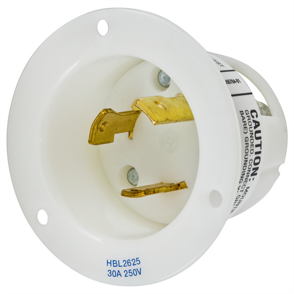 Iron Box HBL2625 Hubbell L6-30P Twist-Lock® Flanged Inlet Rated for 30A/250V | American Cable Assemblies