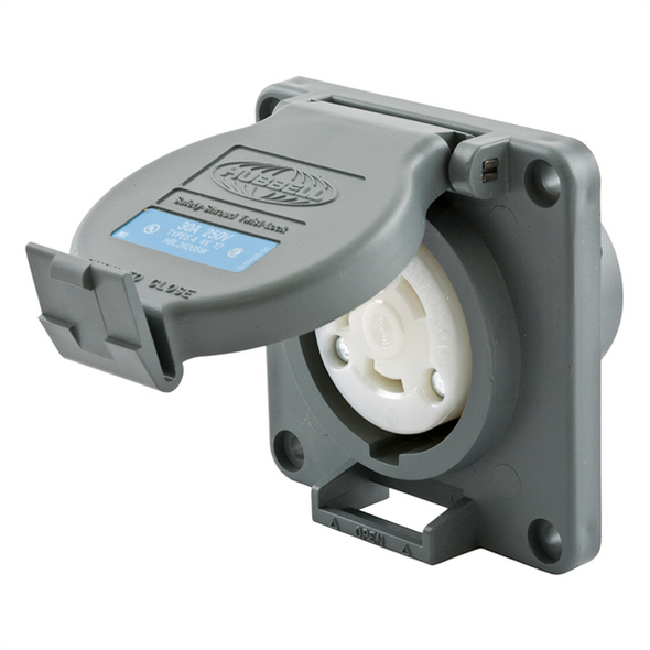 Iron Box HBL2620SW Hubbell L6-30R Shrouded Watertight Receptacle, 30A, 250V | American Cable Assemblies