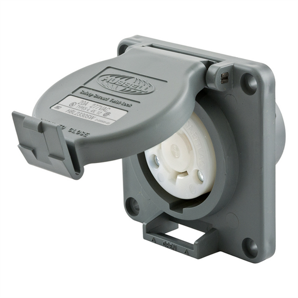 Iron Box HBL2330SW Hubbell L7-20R Shrouded Watertight Receptacle, 20A, 277V | American Cable Assemblies