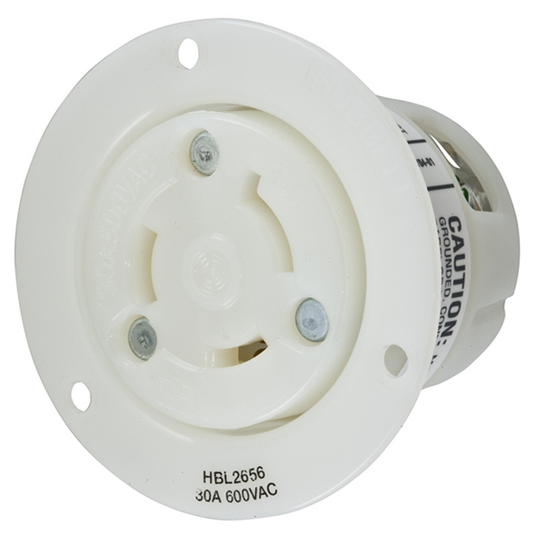 Iron Box HBL2656 Hubbell L9-30R Twist-Lock® Flanged Outlet Rated for 30A/600V | American Cable Assemblies