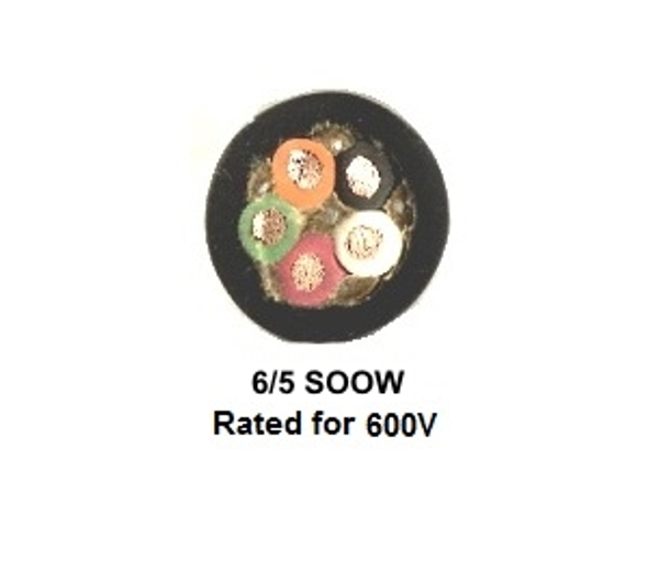 Iron Box IBX-6291-XX 6/5 SOOW Bulk Wire Cord, 5-Wire, 50A, 600V, Outdoor Rated | American Cable Assemblies