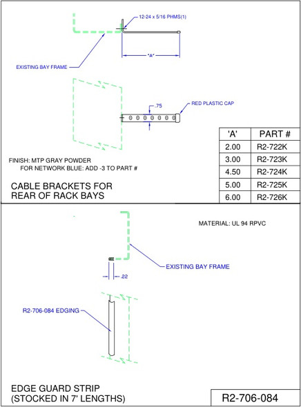 Moreng Telecom R2-723K-4 Cable Tie Bracket  W/ Cap | American Cable Assemblies